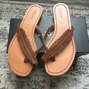 Coach Deni Semi Matte Calf Shoes - Saddle Brown
